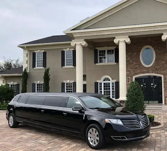 Black Limo Mansion Driveway Philadelphia County Pennsylvania in Philadelphia, Pennsylvania