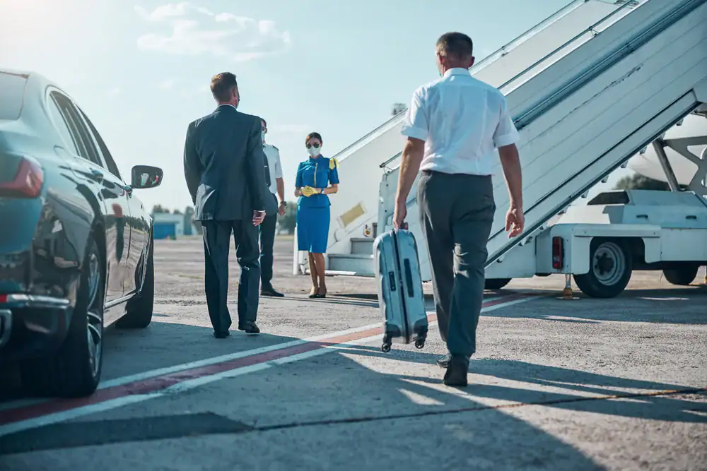 Philadelphia Car and Limo service ensures business travelers like these are on time for their flights from Philadelphia International Airport in Philadelphia County.